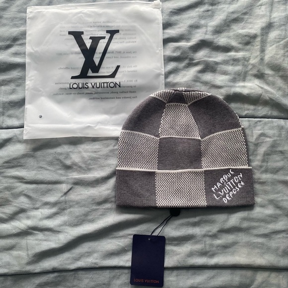 Louis Vuitton Other - Louis Vuitton Monogram Checkered Hat in Gray and White